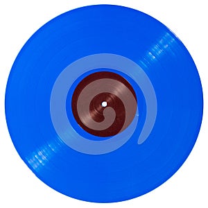 Blue vinyl record isolated on white background
