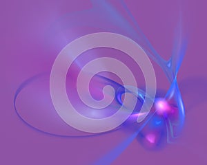 Blue violet abstract smoke with gentle haze around on purple background. Color mixing, fluidity, flow ability.