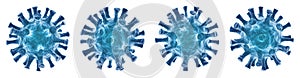 Blue Virus isolated on white background - 3D Virology and Microbiology - Coronavirus COVID-19 concept