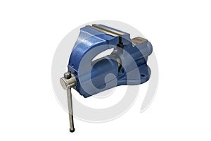 Blue vise isolated on white background
