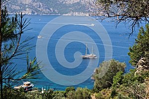 Blue voyage on Amos Bay - Marmaris view over