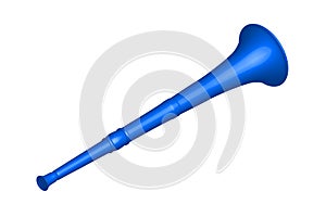 Blue vuvuzela trumpet football fan. Vuvuzela isolated on a white background. Vector illustration