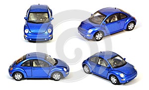 Blue VW New Beetle Car Isolated