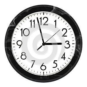 Blue wall clock. Isolated on white background. High quality photo