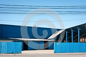 Blue warehouses
