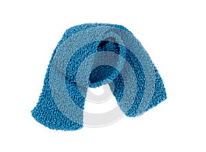 Blue warm knitted scarf
