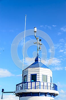 Blue warning tower