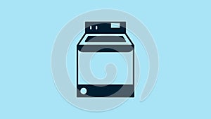 Blue Washer icon isolated on blue background. Washing machine icon. Clothes washer - laundry machine. Home appliance