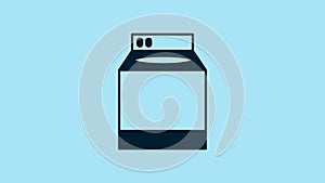 Blue Washer icon isolated on blue background. Washing machine icon. Clothes washer - laundry machine. Home appliance