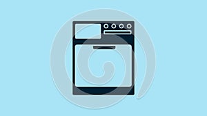 Blue Washer icon isolated on blue background. Washing machine icon. Clothes washer - laundry machine. Home appliance