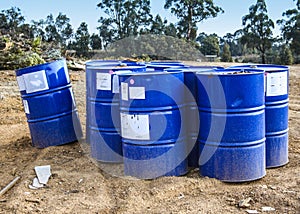 Blue waste drums