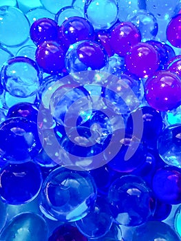 Blue water beads background
