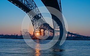 The Blue Water Bridge in Port Huron Michigan photo