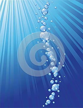 Modrý voda bubliny 
