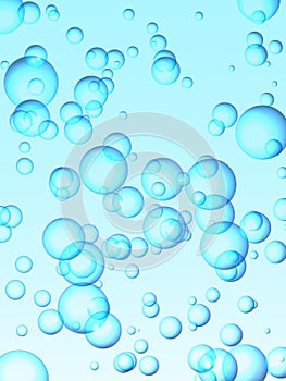 Blue water bubbles