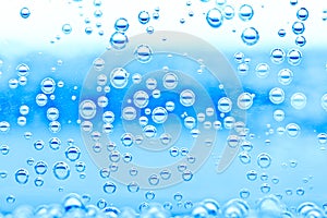 Blue water bubbles