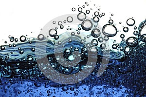 Modrý voda bubliny abstraktní 