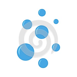 Blue water bubbles. Underwater. Bubbles in water. Vector illustration