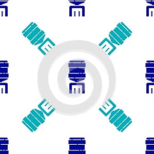 Blue Water cooler for office and home icon isolated seamless pattern on white background. Water dispenser. Bottle office