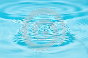 Blue water drop falling down. Global thirsty