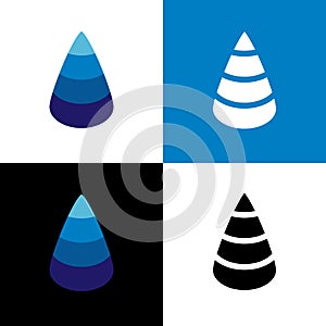 Blue water drop logo icon design template elements, abstract droplets symbol - Vector