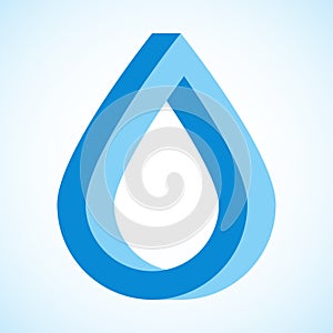 Blue water drop logo. Vector icon