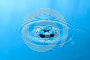 Blue water drop and splash background