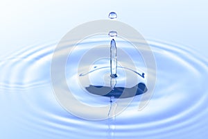 Blue water drop and splash background