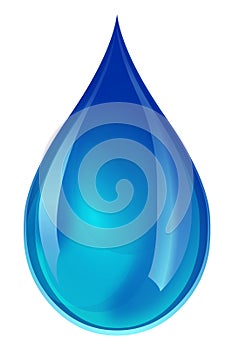 Blue water droplet