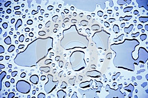 Blue water drops background