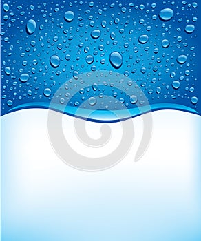 Blue water drops background