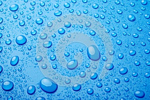 Blue water drops background