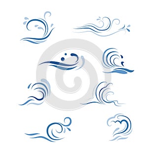 Blue water moire icons photo