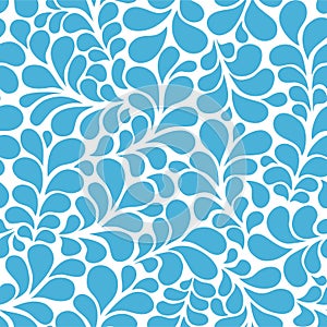 Blue water drops seamless pattern surface vector design. Flourishes texture. Great for wallpaper, backgrounds, invitations,