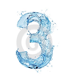 Blue water font number