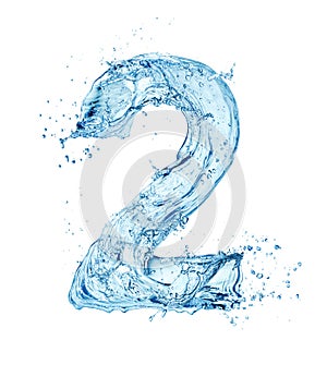 Blue water font number