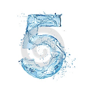 Blue water font number