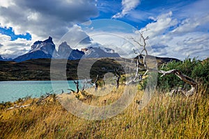 Blue Water of the Lake in the Torres Del Paine National Park, Chile