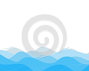 Blue water line wave abstract background vector