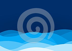 Blue water line wave vector abstract background
