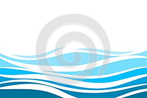 Blue water lines wave concept vector abstract background