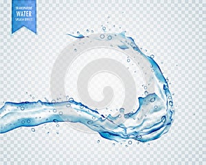 blue water liquid splash on transparent background