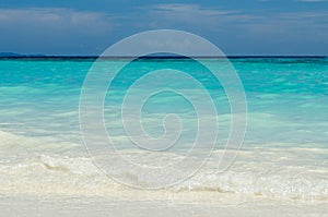 Blue water of the ocean in Koh Tachai, Similan Islands, Thailand.