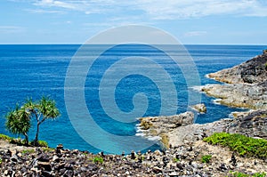 Blue water of the ocean in view point of Koh Tachai, Similan Islands, Thailand.