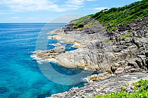 Blue water of the ocean in view point of Koh Tachai, Similan Islands, Thailand.