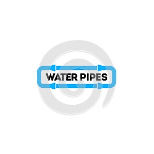 Blue Water Pipes Logo & Branding. Plant Pipe. Works. Plumbing. Pipeline service. Corporate design template.