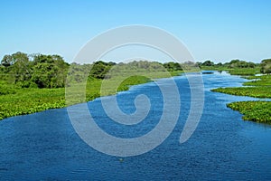 Blue water River Uruguay in Brazil