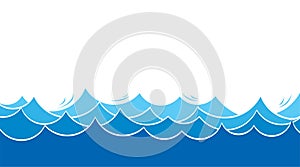 Blue water sea wave zigzag layer vector background