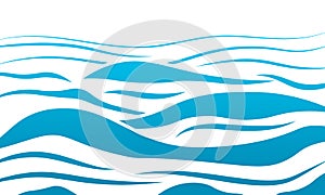 Blue water sea waves abstract vector background. Water wave curve background, line ocean banner illustration for your