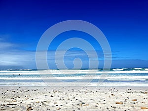 Blue water and sky, photographed at Bloubergstrand, South Africa